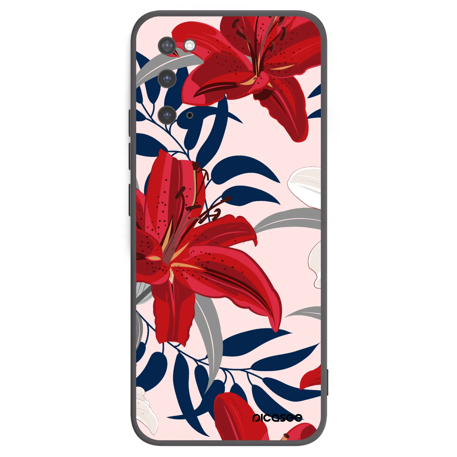 Picasee fekete szilikon tok az alábbi mobiltelefonokra Samsung Galaxy S20 G980F - Red Lily