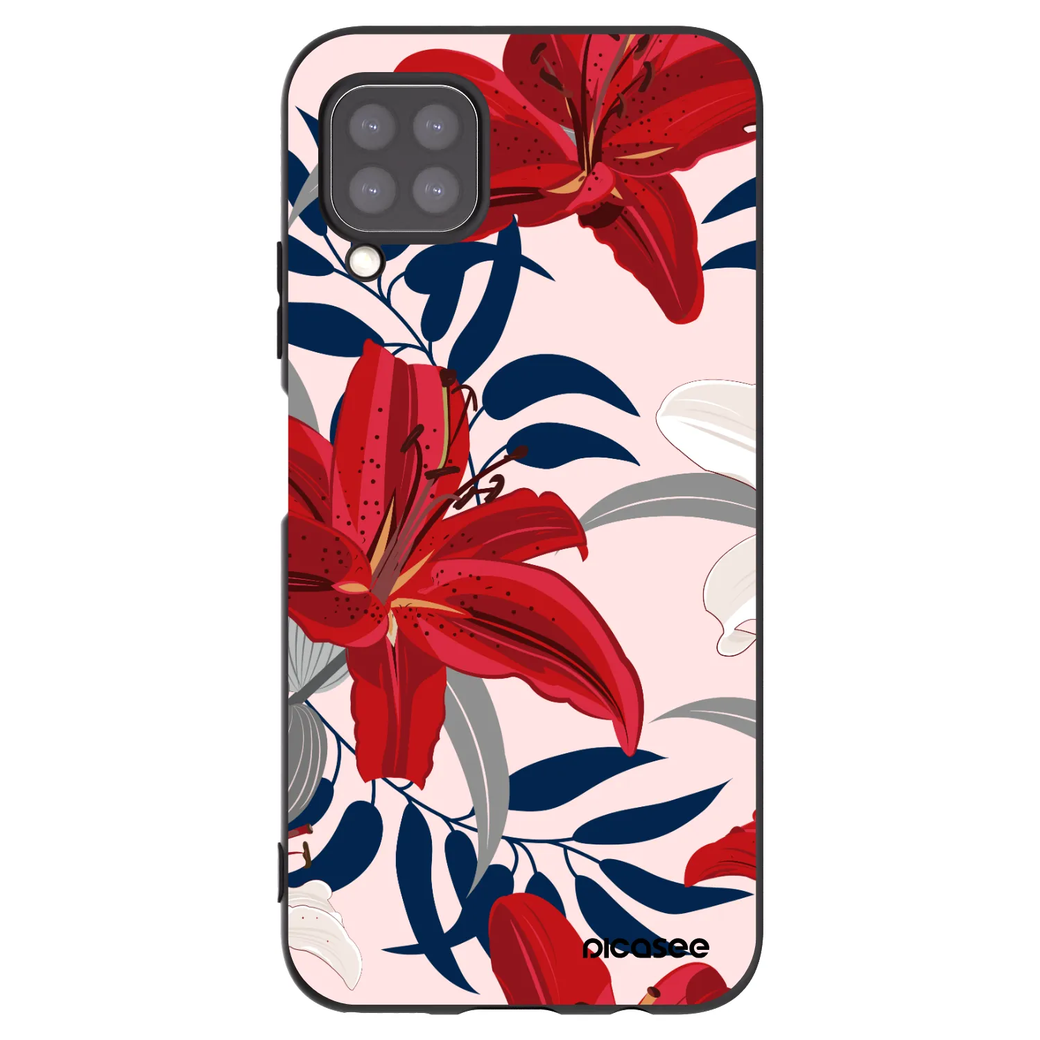 Picasee fekete szilikon tok az alábbi mobiltelefonokra Huawei P40 Lite - Red Lily