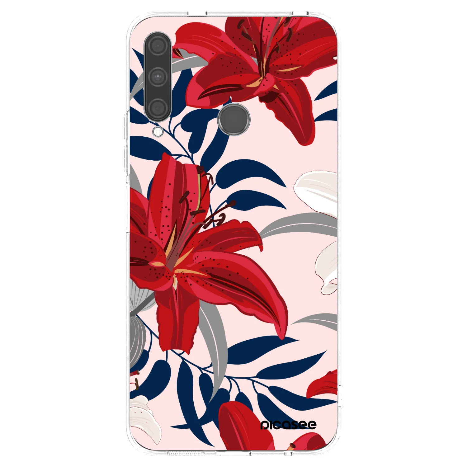 Picasee átlátszó szilikon tok az alábbi mobiltelefonokra Huawei P40 Lite E - Red Lily