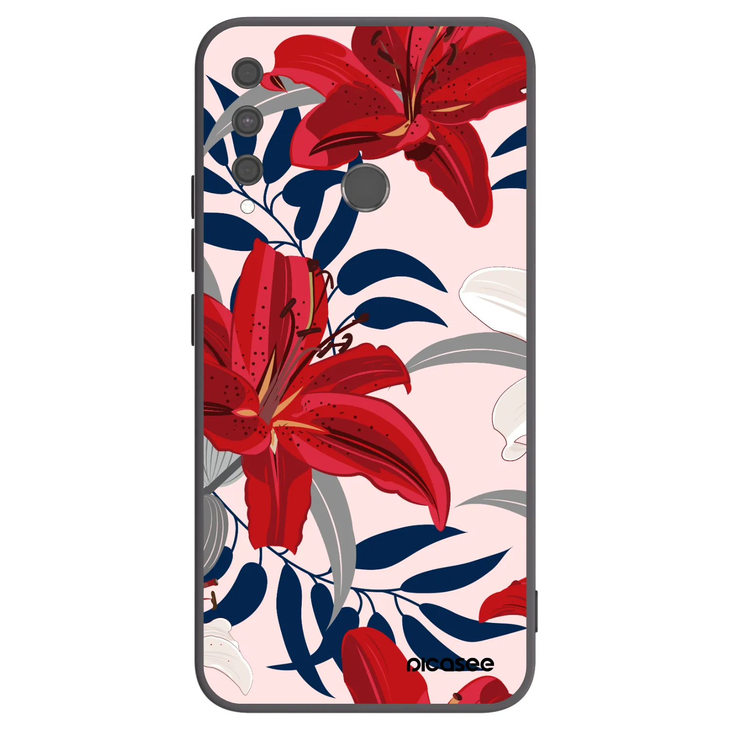 Picasee fekete szilikon tok az alábbi mobiltelefonokra Huawei P40 Lite E - Red Lily