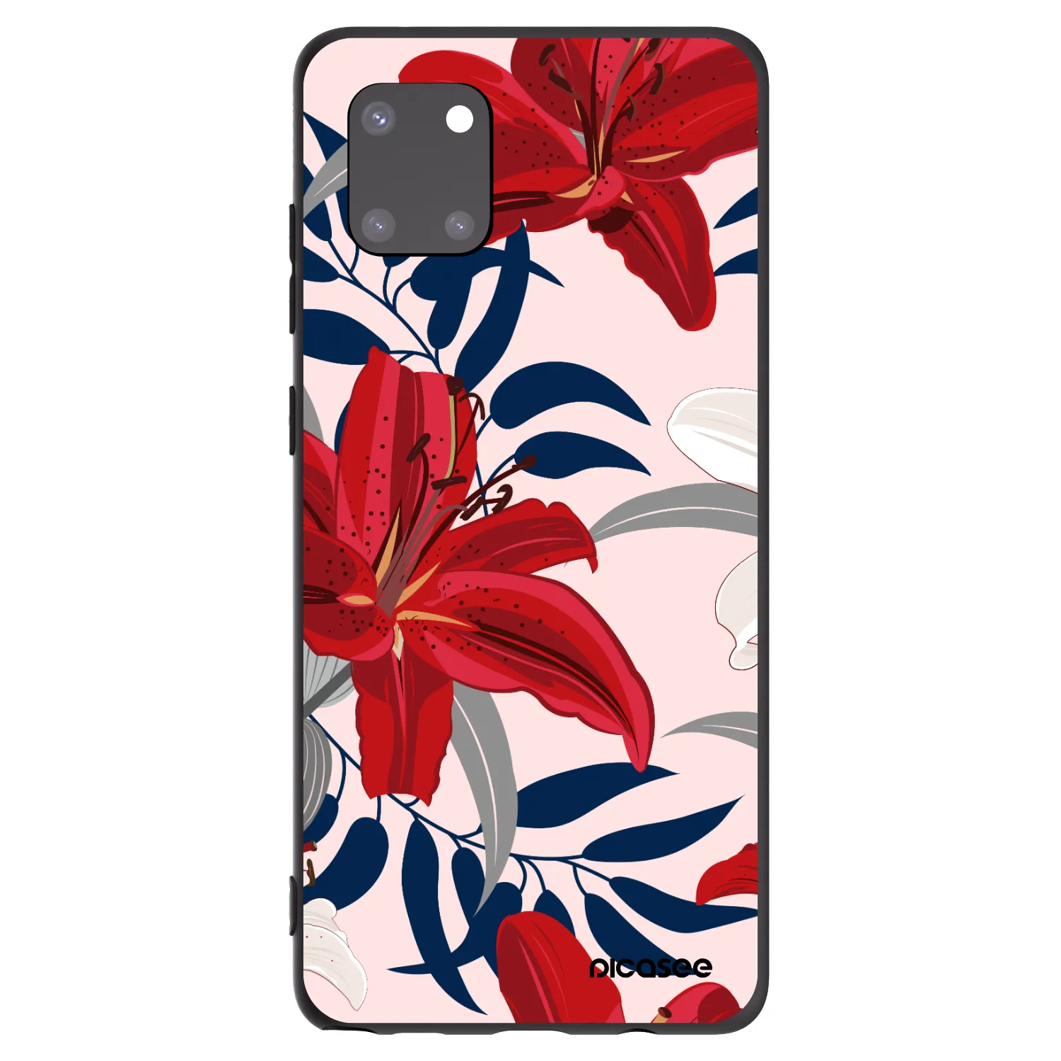 Picasee fekete szilikon tok az alábbi mobiltelefonokra Samsung Galaxy Note 10 Lite N770F - Red Lily