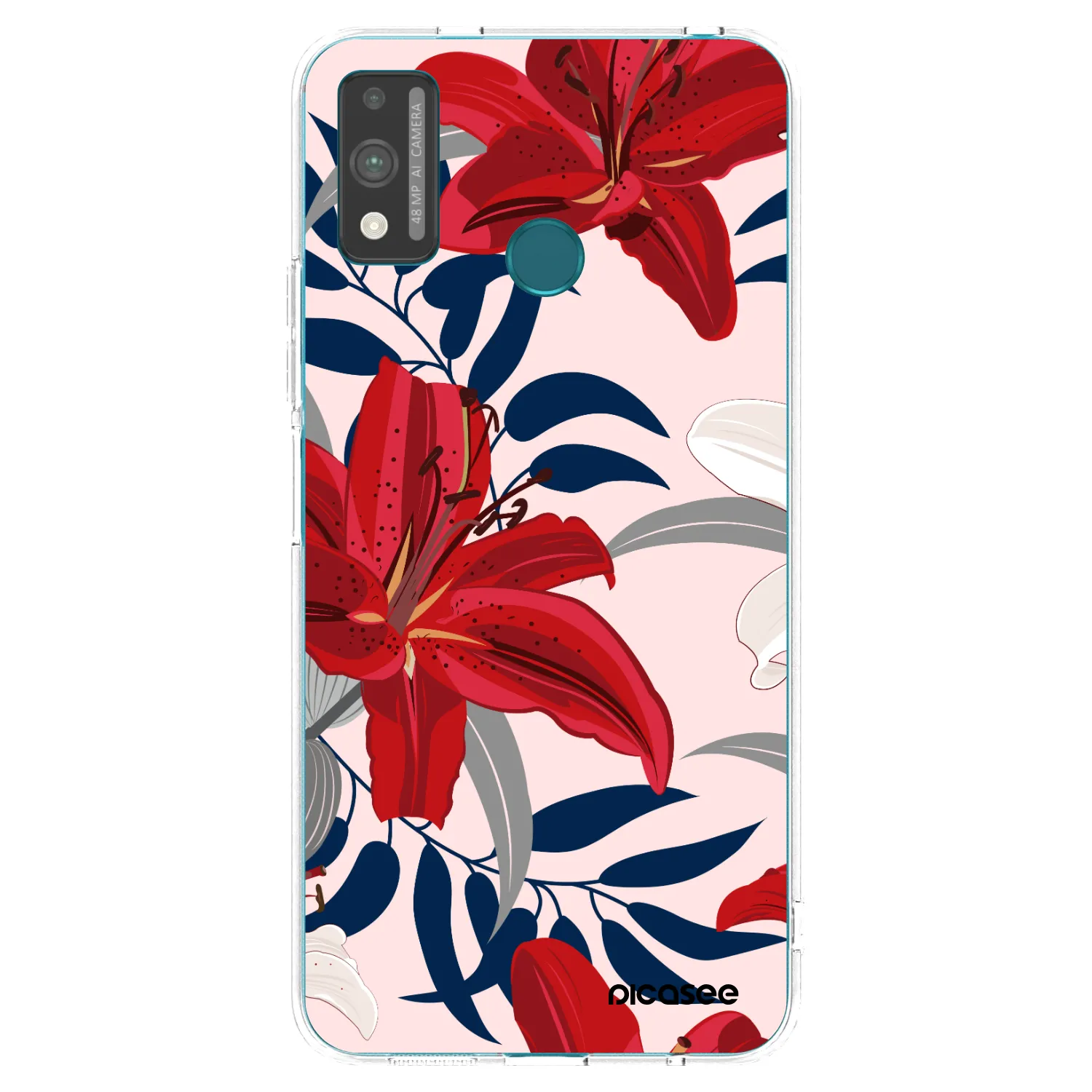 Picasee átlátszó szilikon tok az alábbi mobiltelefonokra Honor 9X Lite - Red Lily