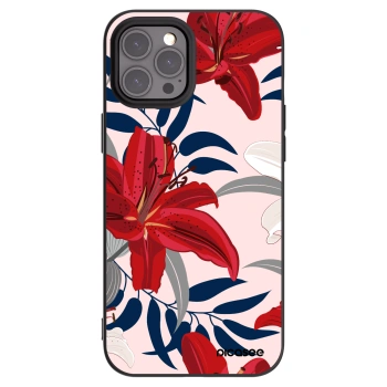 Picasee fekete szilikon tok az alábbi mobiltelefonokra Apple iPhone 12 Pro Max - Red Lily
