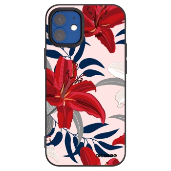 Picasee fekete szilikon tok az alábbi mobiltelefonokra Apple iPhone 12 mini - Red Lily
