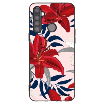 Picasee fekete szilikon tok az alábbi mobiltelefonokra Realme 6i - Red Lily