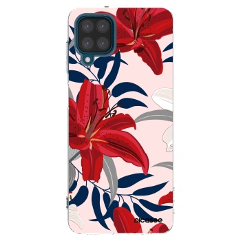 Picasee átlátszó szilikon tok az alábbi mobiltelefonokra Samsung Galaxy A12 A125F - Red Lily