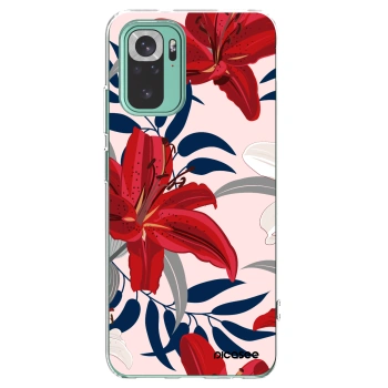 Picasee átlátszó szilikon tok az alábbi mobiltelefonokra Xiaomi Redmi Note 10 Pro - Red Lily