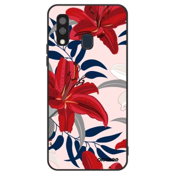 Szilikon tok erre a típusra Samsung Galaxy A40 A405F - Red Lily