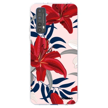 Picasee átlátszó szilikon tok az alábbi mobiltelefonokra Realme 7 - Red Lily