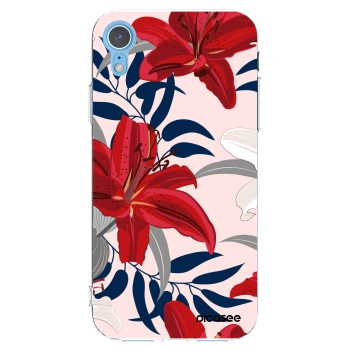 Picasee átlátszó szilikon tok az alábbi mobiltelefonokra Apple iPhone XR - Red Lily