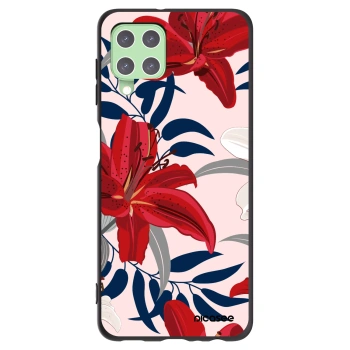 Picasee fekete szilikon tok az alábbi mobiltelefonokra Samsung Galaxy A22 A225F 4G - Red Lily