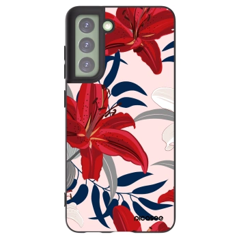 Picasee fekete szilikon tok az alábbi mobiltelefonokra Samsung Galaxy S21 FE 5G - Red Lily