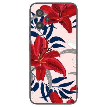 Picasee fekete szilikon tok az alábbi mobiltelefonokra Realme 9 Pro 5G - Red Lily