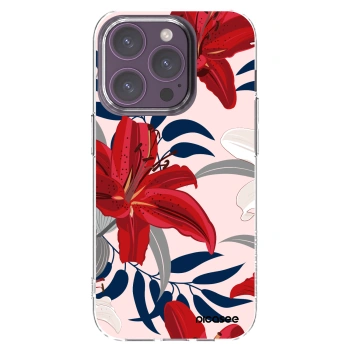 Picasee átlátszó szilikon tok az alábbi mobiltelefonokra Apple iPhone 14 Pro - Red Lily
