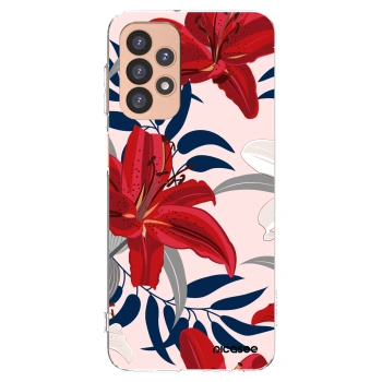 Picasee átlátszó szilikon tok az alábbi mobiltelefonokra Samsung Galaxy A23 A236B 5G - Red Lily
