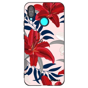 Picasee fekete szilikon tok az alábbi mobiltelefonokra Huawei Nova 3 - Red Lily