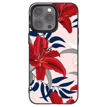 Picasee fekete szilikon tok az alábbi mobiltelefonokra Apple iPhone 15 Pro Max - Red Lily