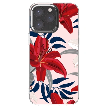 Picasee átlátszó szilikon tok az alábbi mobiltelefonokra Apple iPhone 15 Pro Max - Red Lily