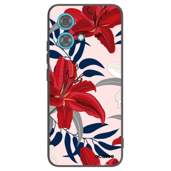 Picasee fekete szilikon tok az alábbi mobiltelefonokra Motorola Edge 40 Neo - Red Lily