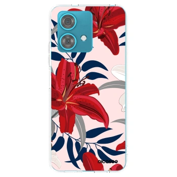 Picasee átlátszó szilikon tok az alábbi mobiltelefonokra Motorola Edge 40 Neo - Red Lily