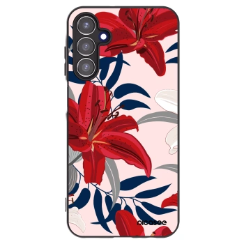 Picasee fekete szilikon tok az alábbi mobiltelefonokra Samsung Galaxy A15 A156B 5G - Red Lily