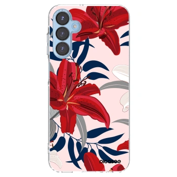 Picasee átlátszó szilikon tok az alábbi mobiltelefonokra Samsung Galaxy A15 A156B 5G - Red Lily