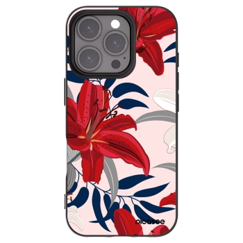 Picasee fekete szilikon tok az alábbi mobiltelefonokra Apple iPhone 16 Pro - Red Lily