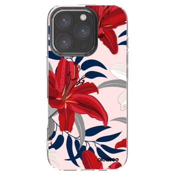 Picasee átlátszó szilikon tok az alábbi mobiltelefonokra Apple iPhone 16 Pro - Red Lily