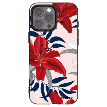 Picasee fekete szilikon tok az alábbi mobiltelefonokra Apple iPhone 16 Pro Max - Red Lily