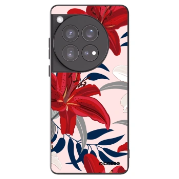 Picasee fekete szilikon tok az alábbi mobiltelefonokra OnePlus 12 5G - Red Lily