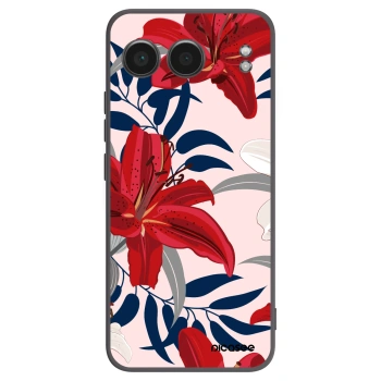 Picasee fekete szilikon tok az alábbi mobiltelefonokra OnePlus Nord 4 - Red Lily