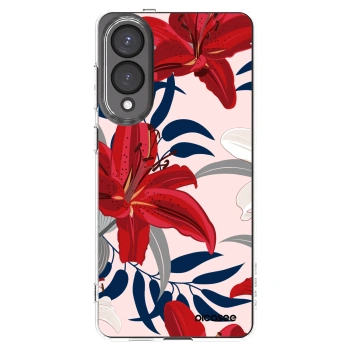 Picasee átlátszó szilikon tok az alábbi mobiltelefonokra Samsung Galaxy S25 Edge 5G - Red Lily