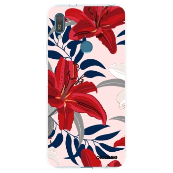 Picasee átlátszó szilikon tok az alábbi mobiltelefonokra Huawei Y7 2019 - Red Lily