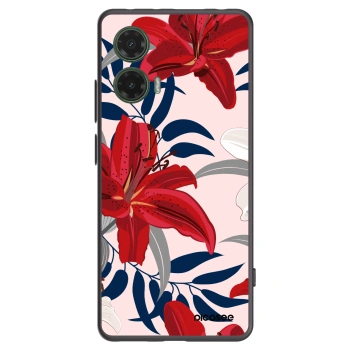 Picasee fekete szilikon tok az alábbi mobiltelefonokra Motorola Moto G35 5G - Red Lily