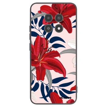 Picasee fekete szilikon tok az alábbi mobiltelefonokra Realme 12X - Red Lily