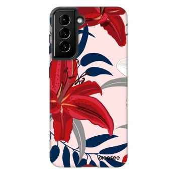 Szilikon tok erre a típusra Samsung Galaxy S22 5G - Red Lily