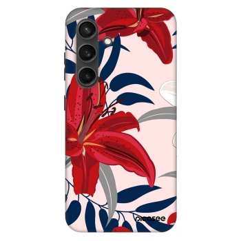 Szilikon tok erre a típusra Samsung Galaxy S24 S921B 5G - Red Lily