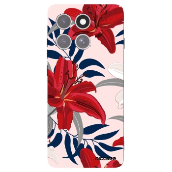 Picasee fekete szilikon tok az alábbi mobiltelefonokra Motorola Edge 60 Pro - Red Lily