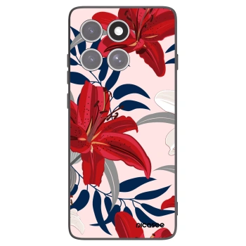 Picasee fekete szilikon tok az alábbi mobiltelefonokra Motorola Edge 60 Fusion - Red Lily