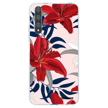 Picasee átlátszó szilikon tok az alábbi mobiltelefonokra Huawei Nova 5T - Red Lily