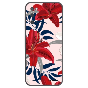 Picasee fekete szilikon tok az alábbi mobiltelefonokra Samsung Galaxy S20 G980F - Red Lily
