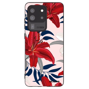 Picasee fekete szilikon tok az alábbi mobiltelefonokra Samsung Galaxy S20 Ultra 5G G988F - Red Lily
