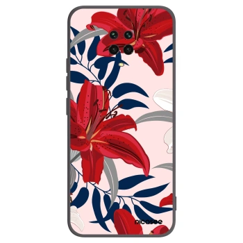 Picasee fekete szilikon tok az alábbi mobiltelefonokra Xiaomi Redmi Note 9 Pro - Red Lily