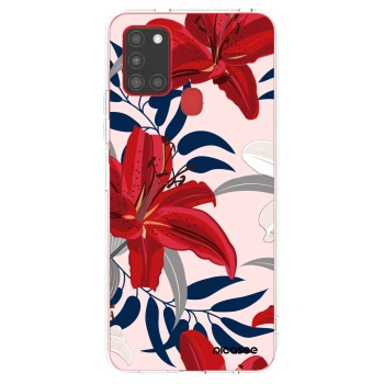 Picasee átlátszó szilikon tok az alábbi mobiltelefonokra Samsung Galaxy A21s - Red Lily