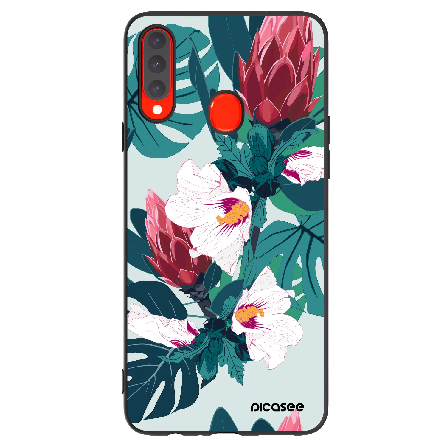 Picasee fekete szilikon tok az alábbi mobiltelefonokra Samsung Galaxy A20s - Rhododendron
