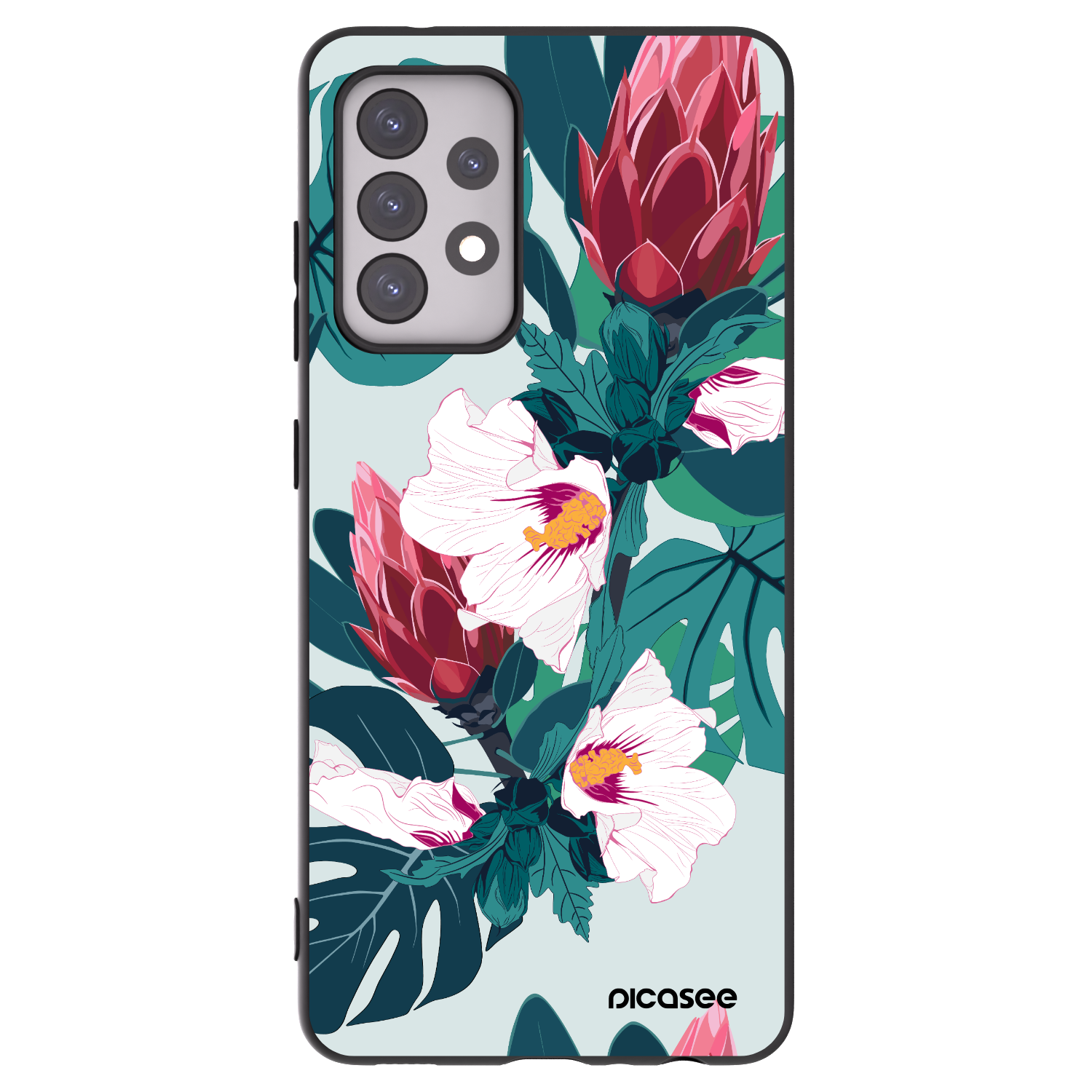 Picasee fekete szilikon tok az alábbi mobiltelefonokra Samsung Galaxy A52 5G A525F - Rhododendron