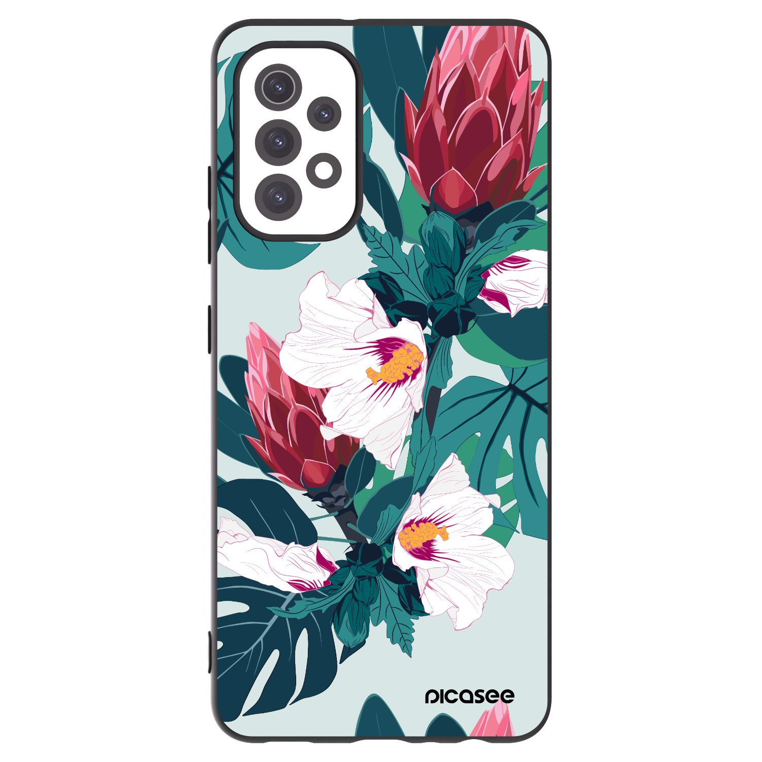 Picasee fekete szilikon tok az alábbi mobiltelefonokra Samsung Galaxy A32 5G A326B - Rhododendron