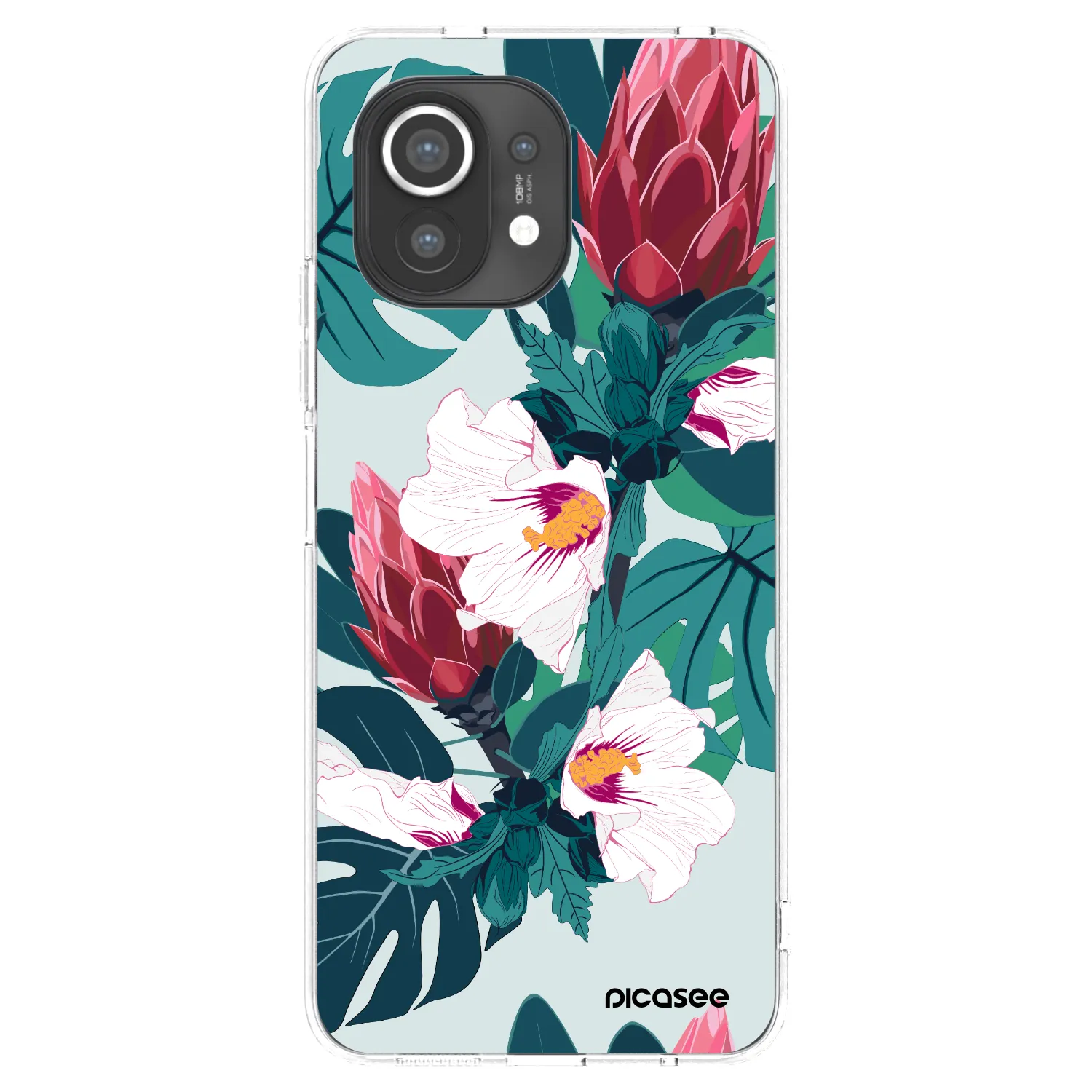 Picasee átlátszó szilikon tok az alábbi mobiltelefonokra Xiaomi Mi 11 - Rhododendron