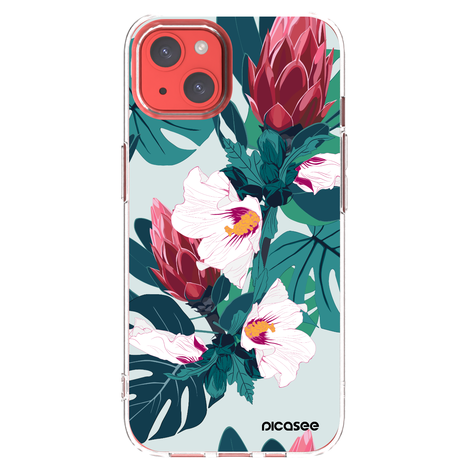 Picasee átlátszó szilikon tok az alábbi mobiltelefonokra Apple iPhone 13 - Rhododendron