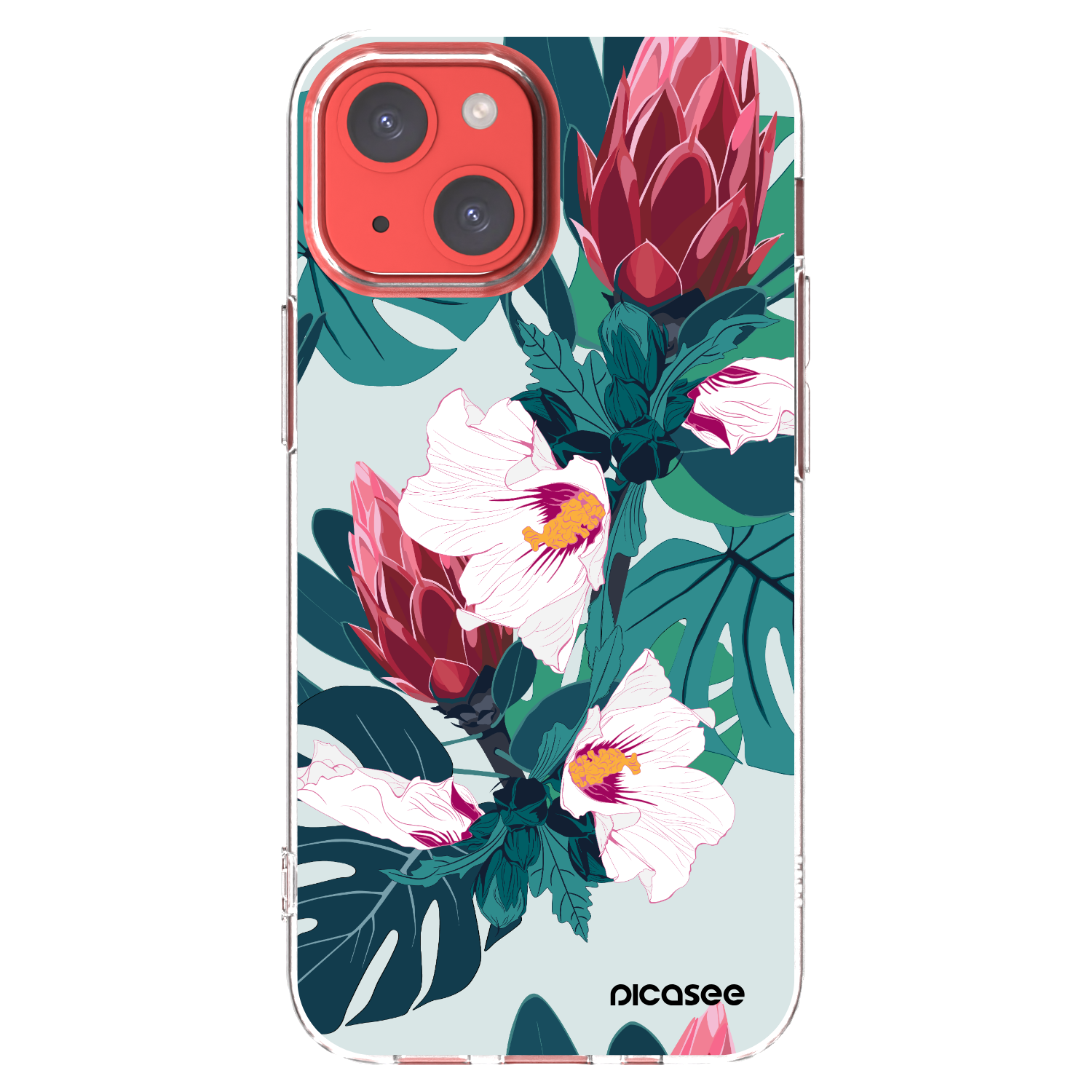 Picasee átlátszó szilikon tok az alábbi mobiltelefonokra Apple iPhone 13 mini - Rhododendron